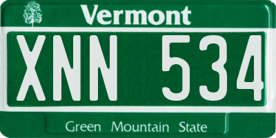 VT license plate XNN534