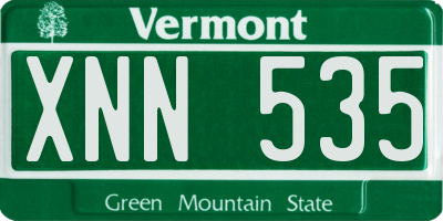 VT license plate XNN535