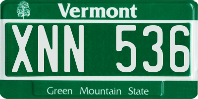 VT license plate XNN536