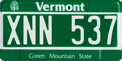 VT license plate XNN537