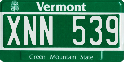 VT license plate XNN539