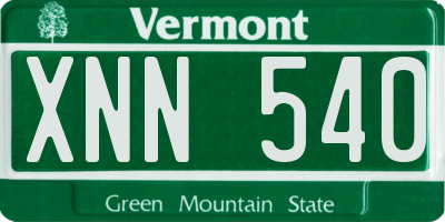 VT license plate XNN540