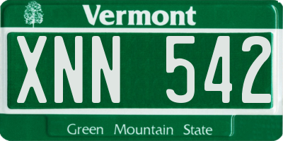 VT license plate XNN542