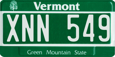 VT license plate XNN549