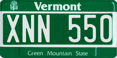 VT license plate XNN550