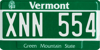 VT license plate XNN554