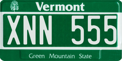 VT license plate XNN555