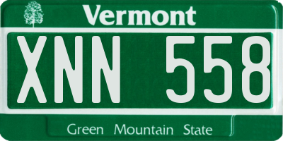 VT license plate XNN558