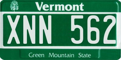 VT license plate XNN562