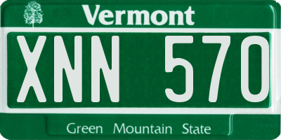 VT license plate XNN570