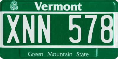 VT license plate XNN578