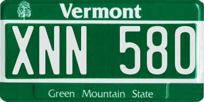 VT license plate XNN580