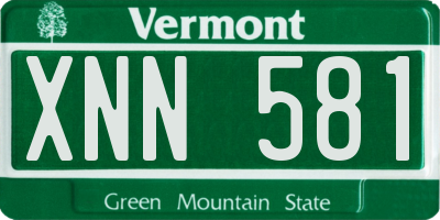 VT license plate XNN581