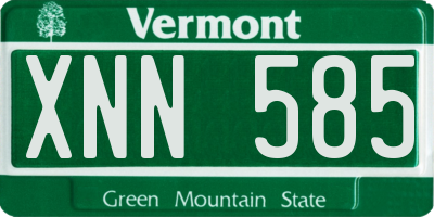 VT license plate XNN585