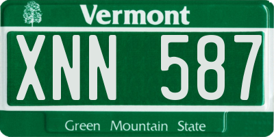 VT license plate XNN587