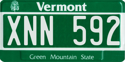 VT license plate XNN592