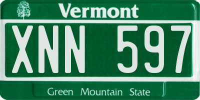 VT license plate XNN597