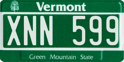VT license plate XNN599