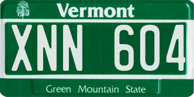 VT license plate XNN604