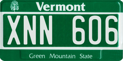 VT license plate XNN606