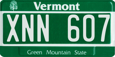 VT license plate XNN607