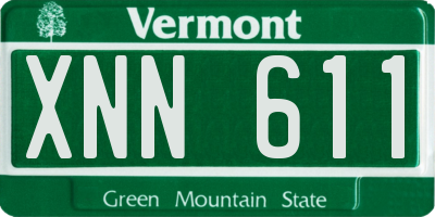 VT license plate XNN611