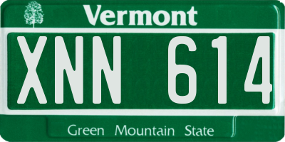 VT license plate XNN614