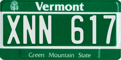VT license plate XNN617