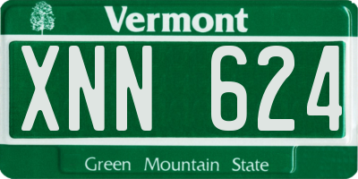 VT license plate XNN624