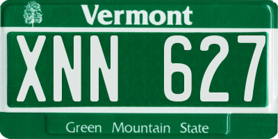 VT license plate XNN627