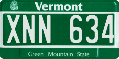 VT license plate XNN634