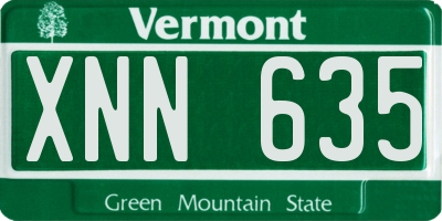 VT license plate XNN635