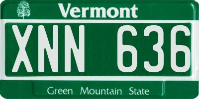 VT license plate XNN636