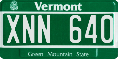 VT license plate XNN640