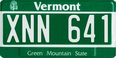 VT license plate XNN641