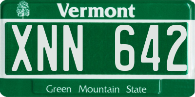 VT license plate XNN642