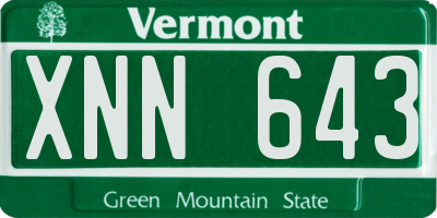 VT license plate XNN643