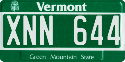 VT license plate XNN644