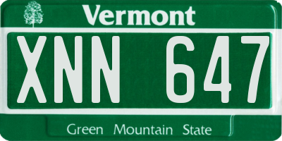 VT license plate XNN647