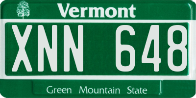 VT license plate XNN648