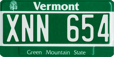 VT license plate XNN654
