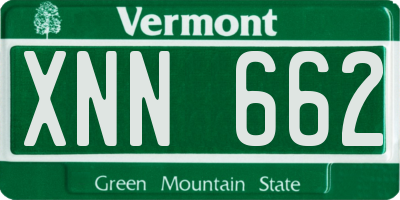 VT license plate XNN662