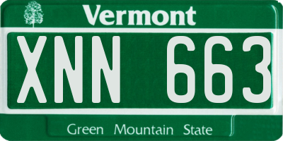 VT license plate XNN663