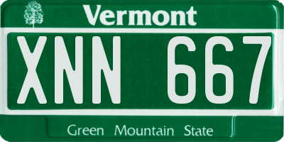 VT license plate XNN667