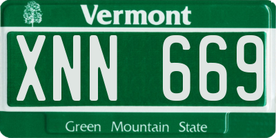 VT license plate XNN669
