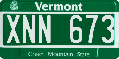 VT license plate XNN673