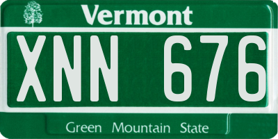 VT license plate XNN676