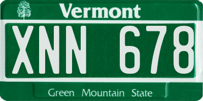 VT license plate XNN678