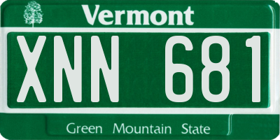 VT license plate XNN681