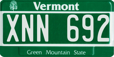 VT license plate XNN692
